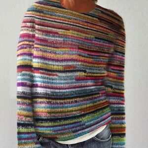 Vibrant Colorful Striped Sweater